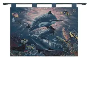 A Perfect World Fine Art Tapestry 26 in. x 36 in Inspirational Landscape Jacquard Woven Wall Hanging Home Decor
