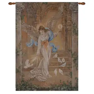 Angel of Light Fine Art Tapestry Wall Hanging 36x26 Inch Cotton Jacquard Woven Wall Tapestry