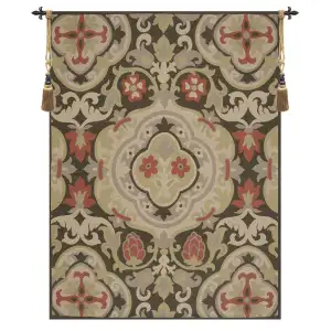 French Antique French Tapestry Wall Hanging 58x44 Inch Cotton Jacquard Woven Wall Tapestry