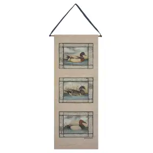 Water Fowl Decorative Banner 37 x 16 in Wildlife Birds Nature Jacquard Woven Traditional Hanging Home Decor