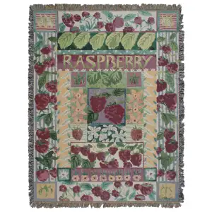 Raspberry Jacquard Woven Afghan Tapestry Throw Blanket 70x50 Inch Decorative Home Accent