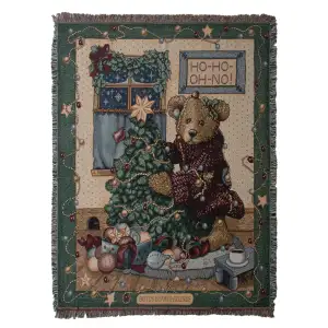 Elliot and the Tree Jacquard Woven Afghan Tapestry Throw Blanket 70x50 Inch Nature Decor