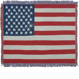American Flag II Jacquard Woven Afghan Tapestry Throw Blanket 50x60 Inch Patriotic Decor