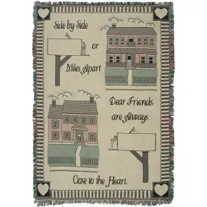 Side By Side Jacquard Woven Afghan Tapestry Throw Blanket 70x48 Inch Decorative Home Decor