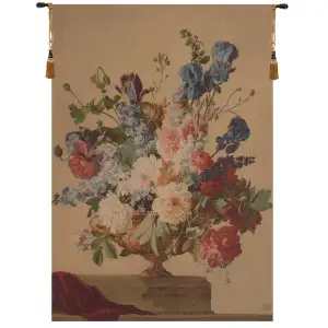 Bouquet Iris Clair French Tapestry Wall Hanging 58x44 Inch Cotton Jacquard Woven Wall Tapestry