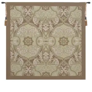 Decorative Belgian Medallion Square Floral Tapestry Wall Hanging 37 x 37 in Floral Medallion Jacquard Woven Wall Art