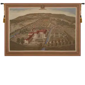 Idyllic Manor European Tapestry Wall Hanging 50x71 Inch Cotton Jacquard Woven Wall Tapestry