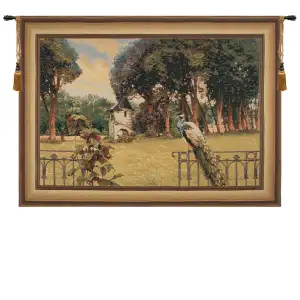 Peacock Manor Decorative Tapestry Wall Hanging 64 x 86 in Peacock Garden Jacquard Woven Wall Art Home Decor