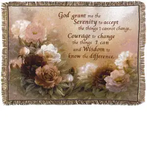 Serenity Jacquard Woven Tapestry Throw Blanket 50x65 Inch Inspirational Home Decor