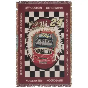 Jeff Gordon Jacquard Woven Afghan Tapestry Throw Blanket 65x45 Inch Racing Fan Decor