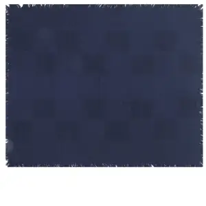 Squares In Blue Jacquard Woven Afghan Tapestry Throw Blanket 55x45 Inch Geometric Decor