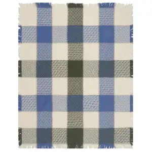 Buffalo Check Jacquard Woven Afghan Tapestry Throw Blanket 60x48 Inch Rustic Farmhouse Decor