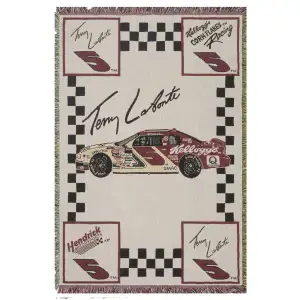 Terry Labonte #5 Jacquard Woven Afghan Tapestry Throw Blanket 70x50 Inch Racing Decor