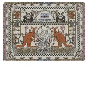 And They Came Two By Two Jacquard Woven Afghan Tapestry Throw 50x70 Inch Animal Decor