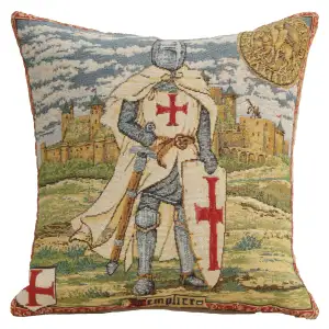 Templier European Tapestry Pillow Cover 13x13 Inch Cotton Jacquard Woven Cushion Cover