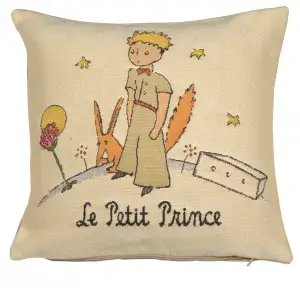 Antoine de Saint-Exupery The Little Prince Tapestry Pillow Cover 14x14 Inch Cotton Jacquard Woven Cushion Cover