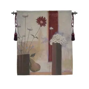Ensemble I Fine Art Tapestry Wall Hanging 42 in. x 35 in. Jacquard Woven Decorative Wall Art