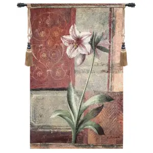 Le Jardin Botanique Lily Fine Art Tapestry Wall Hanging  53x35 Inch Cotton Jacquard Woven Wall Tapestry