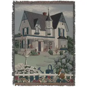 My Grandmothers House Jacquard Woven Afghan Tapestry Throw Blanket 70x50 Inch Country Decor