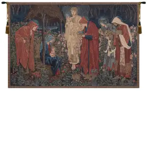 The Adoration of the Magi Belgian Tapestry Wall Hanging 51x78 Christian Nativity Religious Jacquard Woven Wall Art