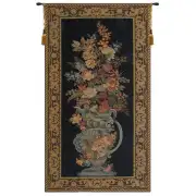 Elaborate Blue Urn Floral European Tapestry Wall Hanging