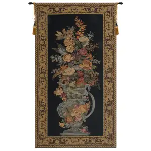 Jean-Baptiste Huet Elaborate Blue Urn Floral European Tapestry Wall Hanging 70x40 Inch Cotton Jacquard Woven Wall Tapestry