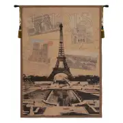 View of Paris European Tapestry Wall hanging