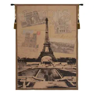 View of Paris French Wall Tapestry Paris Cityscape Landscape Jacquard Woven Wall Hanging Classic Home Decor