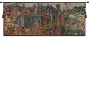 Allegoria Del Buon Governo Italian Tapestry Wall Hanging 26 X 62 Inch Medieval Allegory Renaissance Jacquard Woven Wall Art