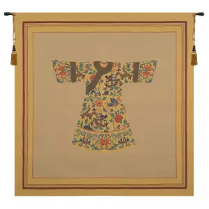 Blond Kimono Decorative Tapestry Wall Hanging 57 x 56 in Oriental Woman Portrait Jacquard Woven Wall Art