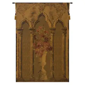 Rose Colonnade European Tapestry Wall Hanging 51x35 Inch Cotton Jacquard Woven Wall Tapestry