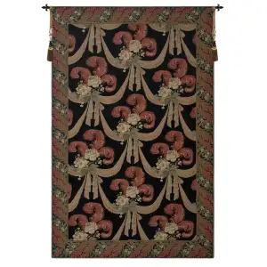 Jan Brueghel de Velours Elegant Floral Scroll European Tapestry Wall Hanging 80x52 Inch Cotton Jacquard Woven Wall Tapestry