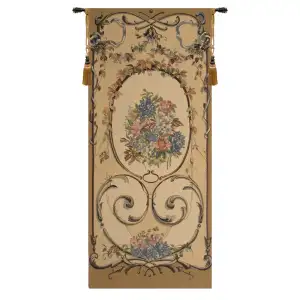 Rembrandt Caroline Gold Decorative Tapestry Wall Hanging 64 x 29 in Classical Woman Portrait Jacquard Woven Wall Art