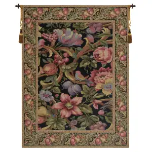 Jan van Huysum Eve's Floral Paradise Vertical European Tapestry Wall Hanging 48x36 Inch Cotton Jacquard Woven Wall Tapestry