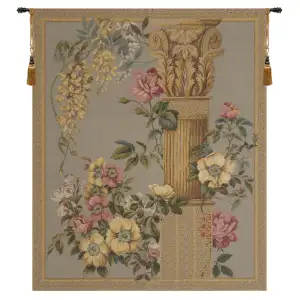Vittorio Zecchin Corinthian Columns Blue European Tapestry Wall Hanging 31x25 Inch Cotton Jacquard Woven Wall Tapestry