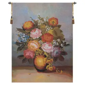 Rembrandt Bouquet Diana Decorative Tapestry Wall Hanging 22 x 18 in Floral Still Life Jacquard Woven Wall Art