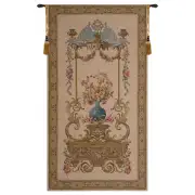 Floral Vase in a Gazebo European Tapestry Wall Hanging
