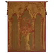 Rose Colonnade Red European Tapestry Wall Hanging
