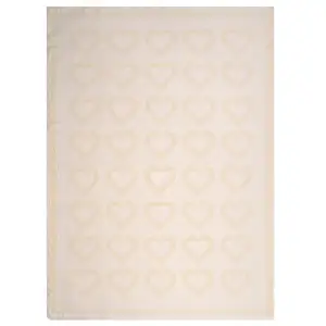 Natural Hearts II Jacquard Woven Afghan Tapestry Throw Blanket 75x55 Inch Heart Decor