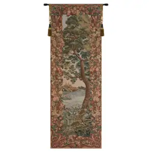 Verdure Castle Landscape Left European Tapestry 74x26 Castle Forest Verdure Jacquard Woven Wall Hanging Home Decor