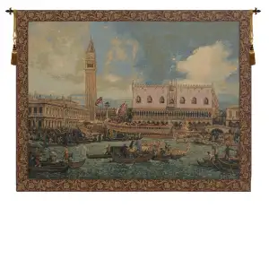 Bucintoro Italian Tapestry Wall Hanging 38x54 Inch Cotton Jacquard Woven Wall Tapestry - B - H 24" x W 34"