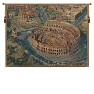 Alberto Passini The Coliseum Rome Italian Tapestry Wall Hanging 38x54 Inch Cotton Jacquard Woven Wall Tapestry - B - H 24" x W 34"