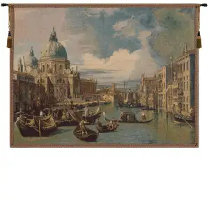 Saint Mary of Health and the Grand Canal Horizontal Italian Tapestry Wall Hanging 38x54 Inch Cotton Jacquard Woven Wall Tapestry - B - H 24" x W 34"