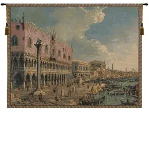 Riva degli Schiavoni Italian Tapestry Wall Hanging 38x54 Inch Cotton Jacquard Woven Wall Tapestry - B - H 24" x W 34"