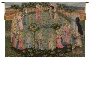 Fra Angelico Roundance of Saints Religious Tapestry Wall Hanging 25 x 36 in Christian Renaissance Jacquard Woven Wall Art