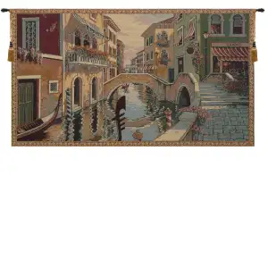 Alberto Passini Canale Veneziano Italian Tapestry Wall Hanging 26x46 Inch Cotton Jacquard Woven Wall Tapestry