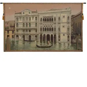 Ca' d'Oro Italian Tapestry Wall Hanging 26x42 Inch Cotton Jacquard Woven Wall Tapestry