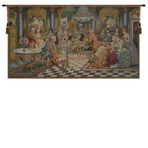 Francois Boucher Concerto Grande Tapestry Wall Hanging 26 x 47 in Rococo Music Scene Jacquard Woven Wall Art