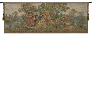 Francois Boucher Scena Tapestry Wall Hanging 26 x 72 in French Rococo Pastoral Jacquard Woven Wall Art