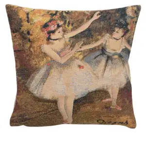 Edgar Degas Deux Danseuses Large Tapestry Pillow Cover 18x18 Inch Cotton Jacquard Woven Cushion Cover